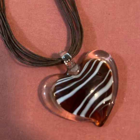 NWT brown boho heart necklace - Picture 2 of 7